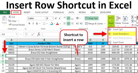 Excel Row Insertion Method 10