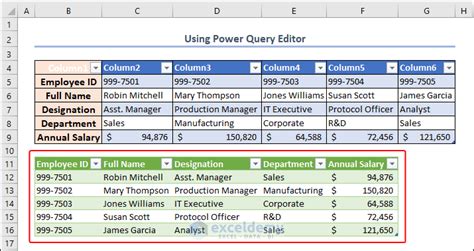 Excel Row Swap Power Query Feature