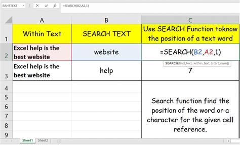 Excel SEARCH Function