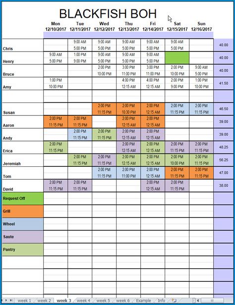 Free Excel Schedule Examples