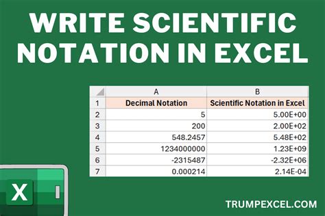 Excel Scientific Notation example