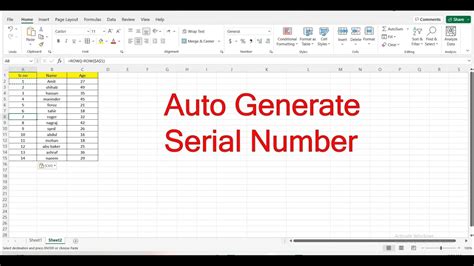 Excel Serial Number Generator COUNTIF Function