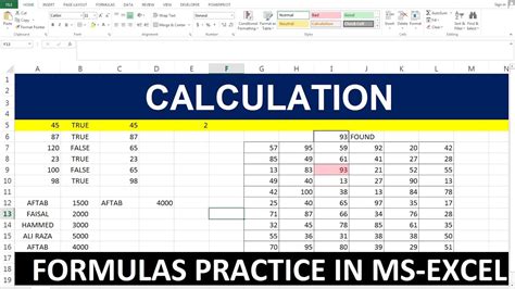 Excel Sheet Calculations 3D Formulas