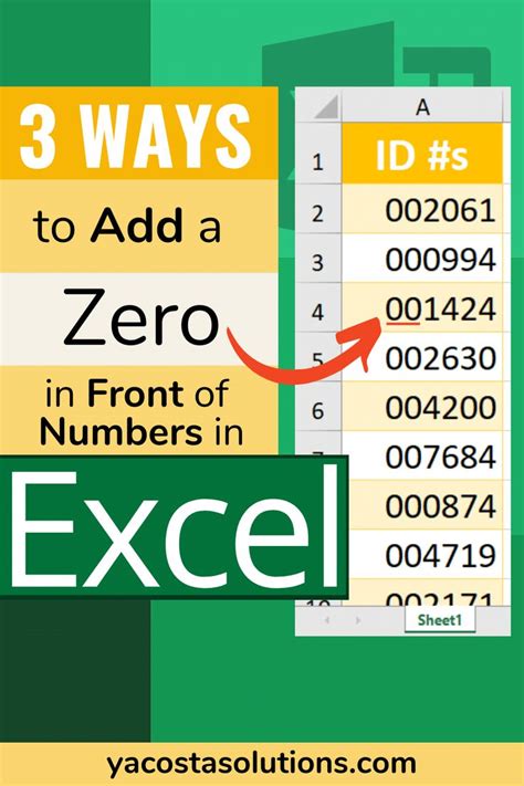 Excel shortcuts for working with leading zeros