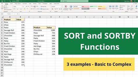 Excel Sorting Formulas