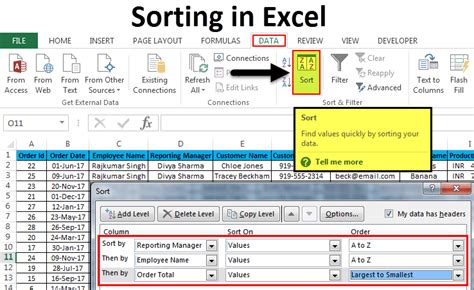 Excel Sorting Tips Example Gallery