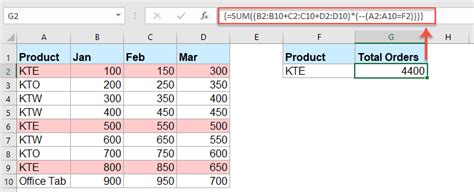 Excel Sum Column Based on Criteria