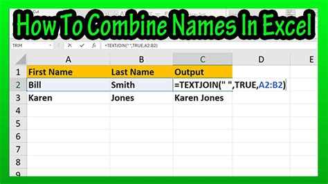 Excel Sum Names TEXTJOIN