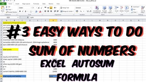 Excel Summing Methods Gallery