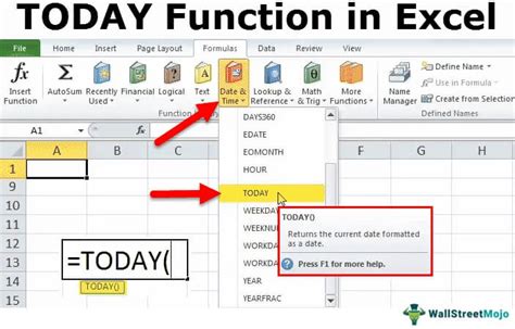 Excel TODAY Function