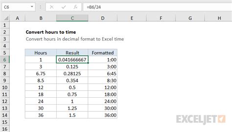 Excel Time Conversion Example 2