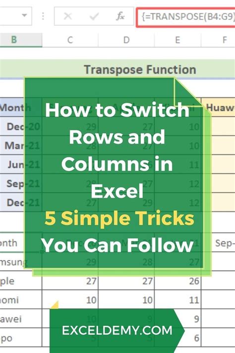 Excel Tutorial on Column Switching