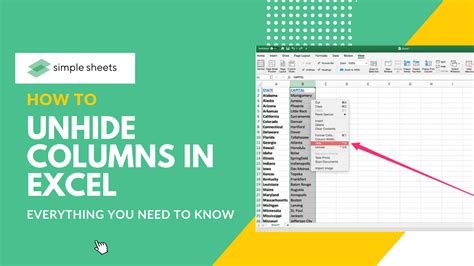 Excel Unhide Cells