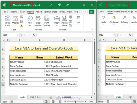 Excel VBA Closing Workbooks Example