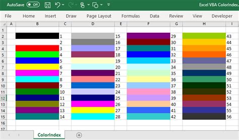 Excel VBA Color Index Example 2