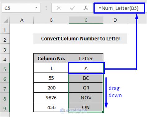 Excel VBA Column Letter Example