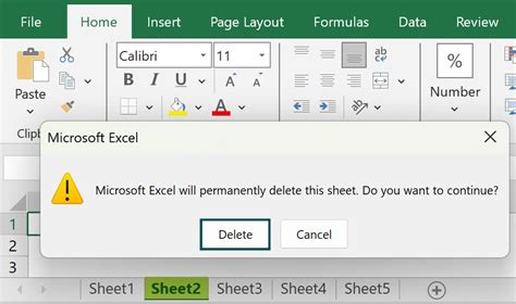 Excel VBA Delete Sheet Example