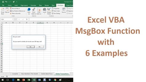 Excel VBA MsgBox Yes No Dialog Box Example 10