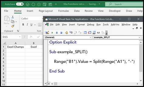 Excel VBA Macro Split Feature