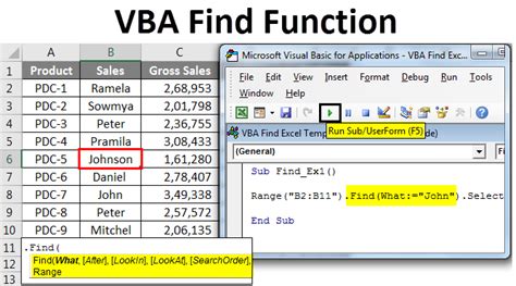 Excel VBA Range Find Method Example 2