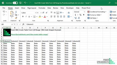 Excel VBA Range Variables Code Snippet