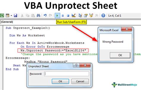 Excel VBA Workbook Unprotect Worksheet