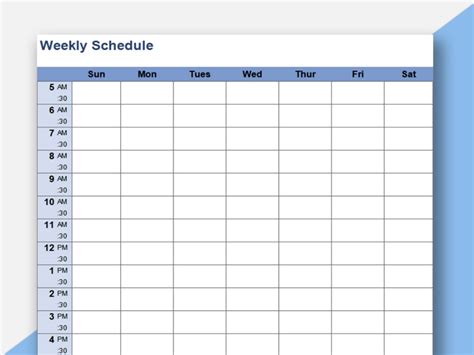 Excel Weekly Calendar Templates