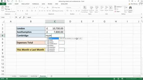 Excel Worksheet Reference Example 5