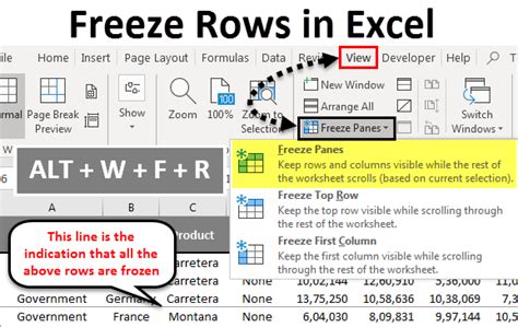 Excel cursor freeze solutions