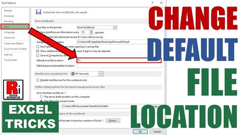 Excel file location