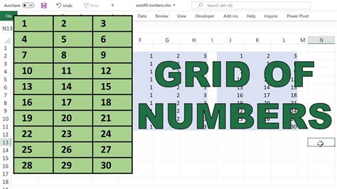 Excel grid system