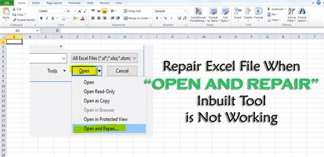 Open and repair corrupted Excel file