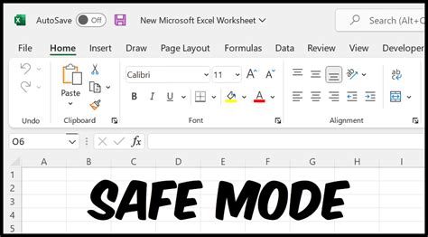 Run Excel in safe mode