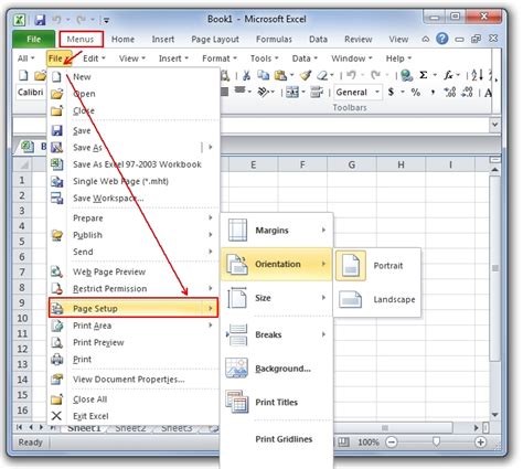 Excel settings configuration