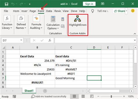 Excel third-party add-in