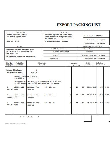 Exporting Box Template