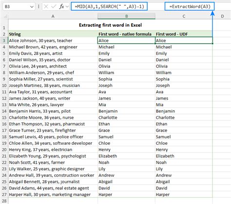 Extract First Word in Excel Add-in