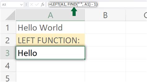 Extracting the First Word in Excel