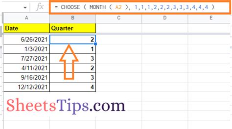 Extract Quarter and Year using CHOOSE Function