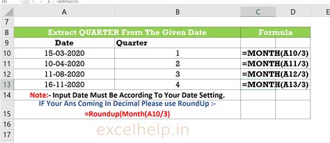 Extract Quarter and Year using Shortcuts