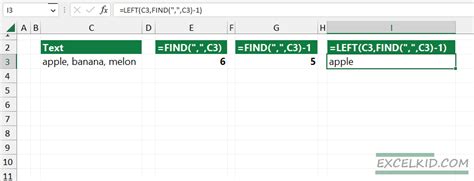 Extract substring before character using FIND and LEFT functions