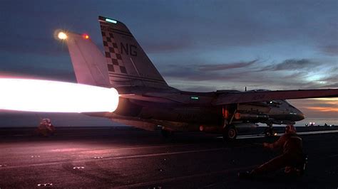 F-14 Tomcat operating at night