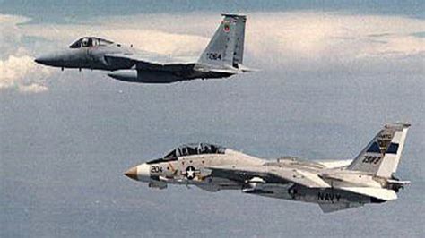 F-14 Tomcat and F-15 Eagle in flight