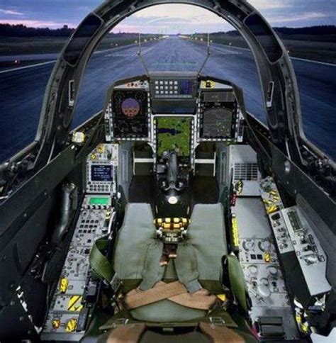 F-18 fighter jet cockpit view