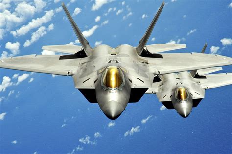 F-22 Fighter Jets in Flight