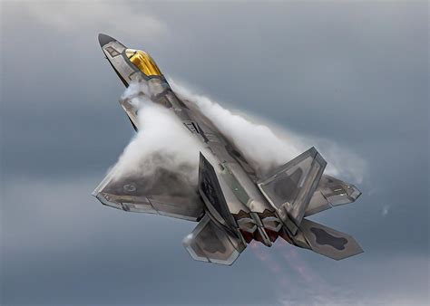 F-22 Raptor in clouds