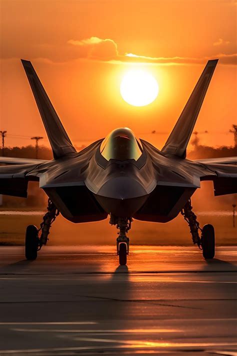 F-22 Raptor at sunset