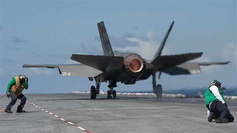 F-35C taking off from an aircraft carrier