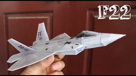 A sleek F-22 paper airplane design