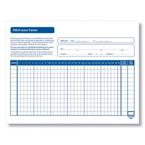 FMLA Leave Tracking Spreadsheet Template